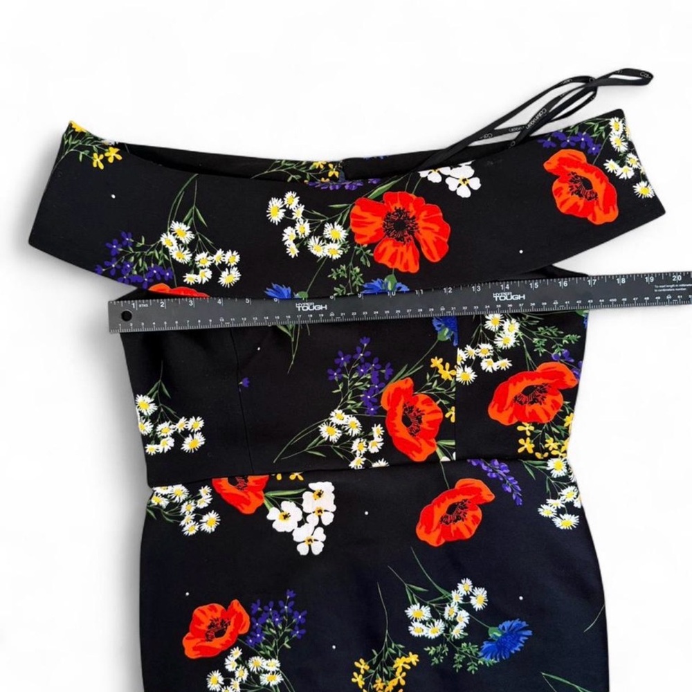 Calvin Klein Black Off-Shoulder Floral sheath Dress | cocktail floral dress 10 - Picture 9 of 10